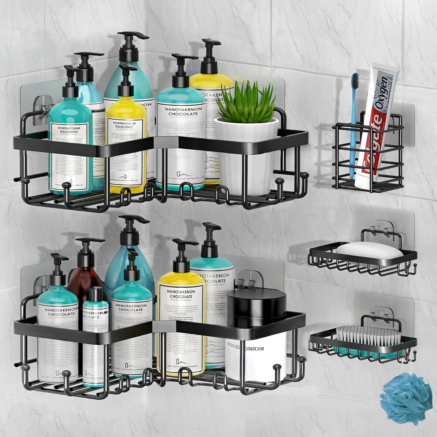 Set Of 5 Mesh Shower Shelves, Multipurpose Wall Storage Racks, Stainless Steel Bathroom Corner Baskets, Shower Basket for Hanging, Shampoo, Shower Gel, Soap Holder Set Of 5 Mesh Shower Shelves, Multipurpose Wall Storage Racks, Stainless Steel Bathroom Corner Baskets, Shower Basket for Hanging, Shampoo, Shower Gel, Soap Holder